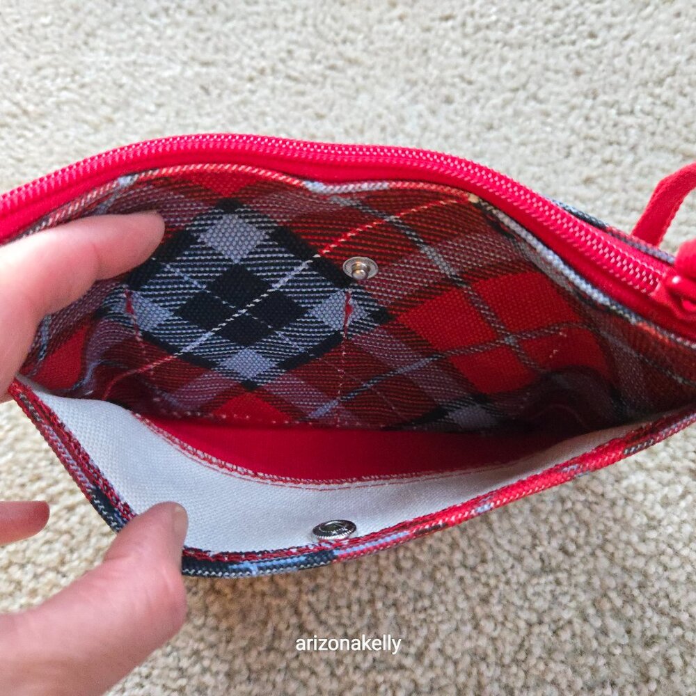 Lands' End NEW Canvas Plaid Wristlet Clutch - Picture 6 of 6